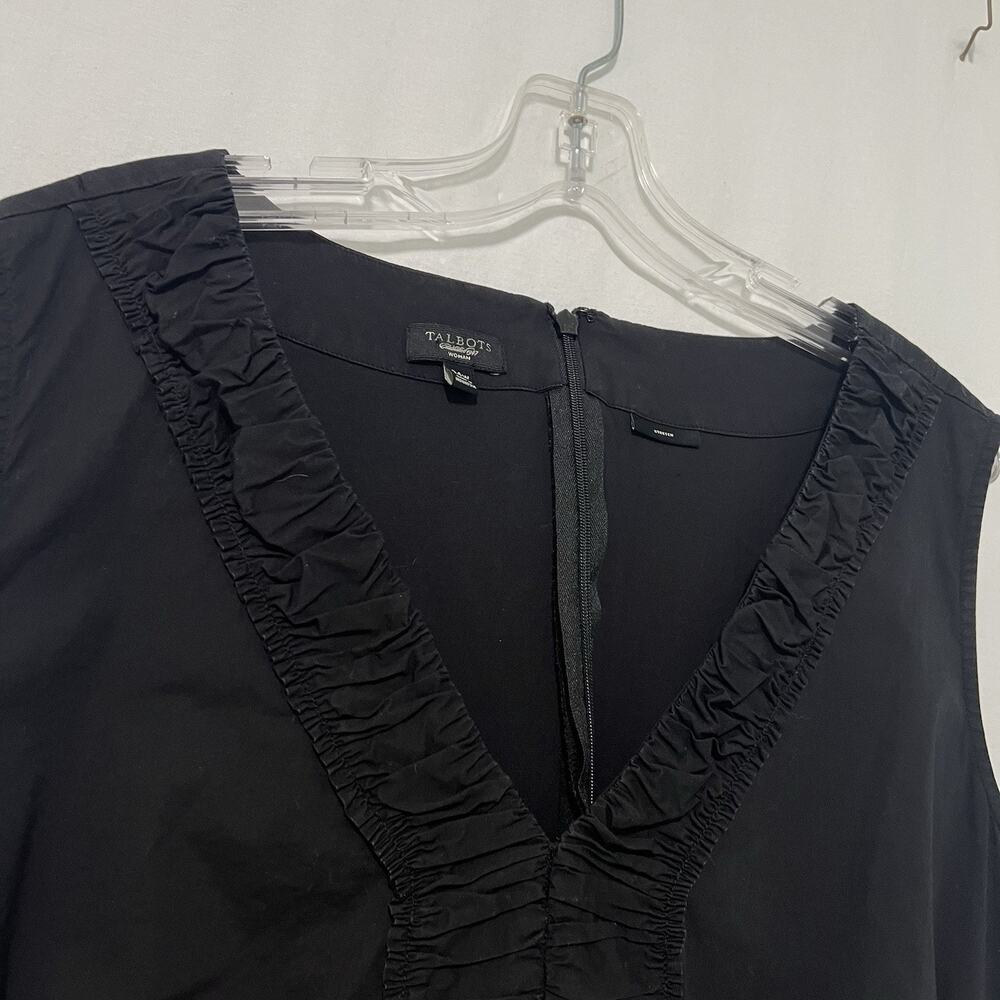 TALBOTS Plus Size Women Dress 24W Black Babydoll Career Minimalist Pockets - Picture 3 of 13